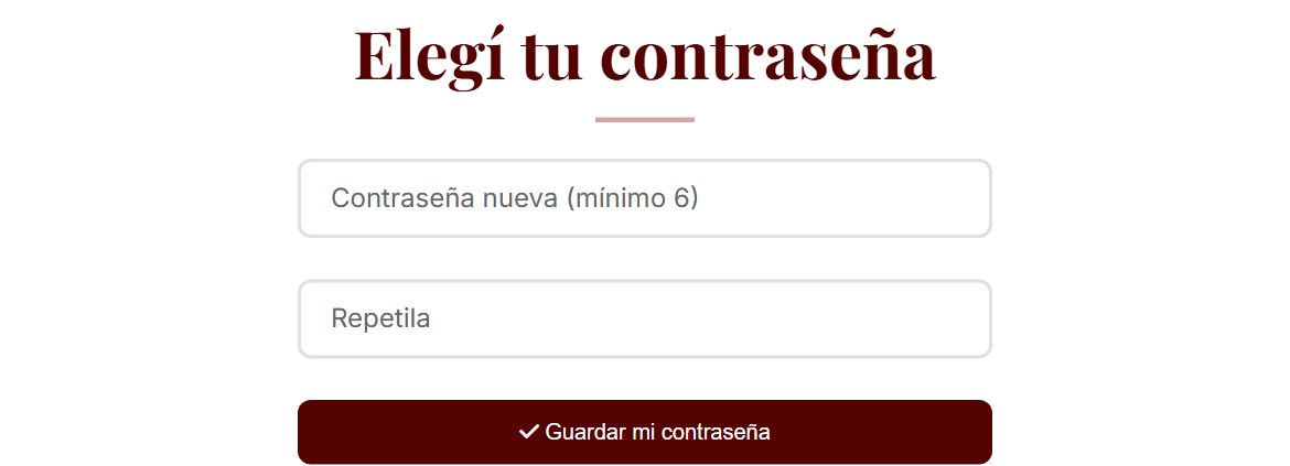 Pantalla Elegí tu contraseña, con los campos Contraseña nueva y Repetila completados y el botón Guardar mi contraseña.